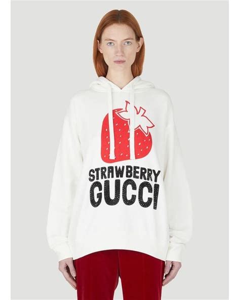 gucci hoodie strawberry|Gucci hoodie cost.